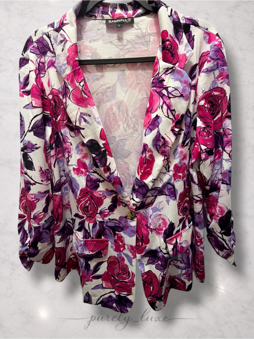Sabrina's Pink & Purple Floral Blazer Jacket